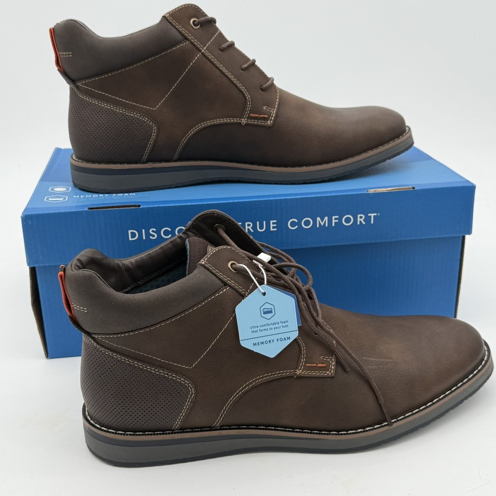 Nunn‎ Bush Circuit DC Plain Toe Chukka Brown Boot Men 10.5 Softgel Heel Pod NIB